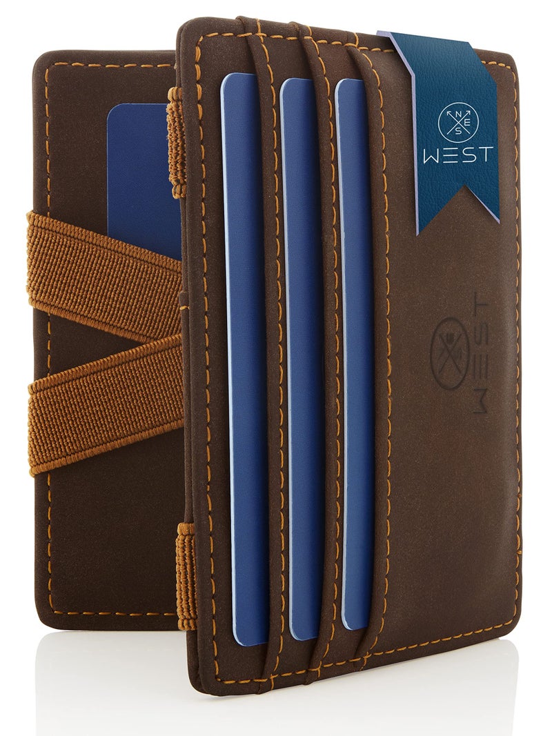 West - Magic Wallet with Coin Compartment + Gift Packaging - RFID Wallet for Men Compact & Small Magic Money Wallet - Extra Strong Money Bands, Magic Wallets for Men - Image 1